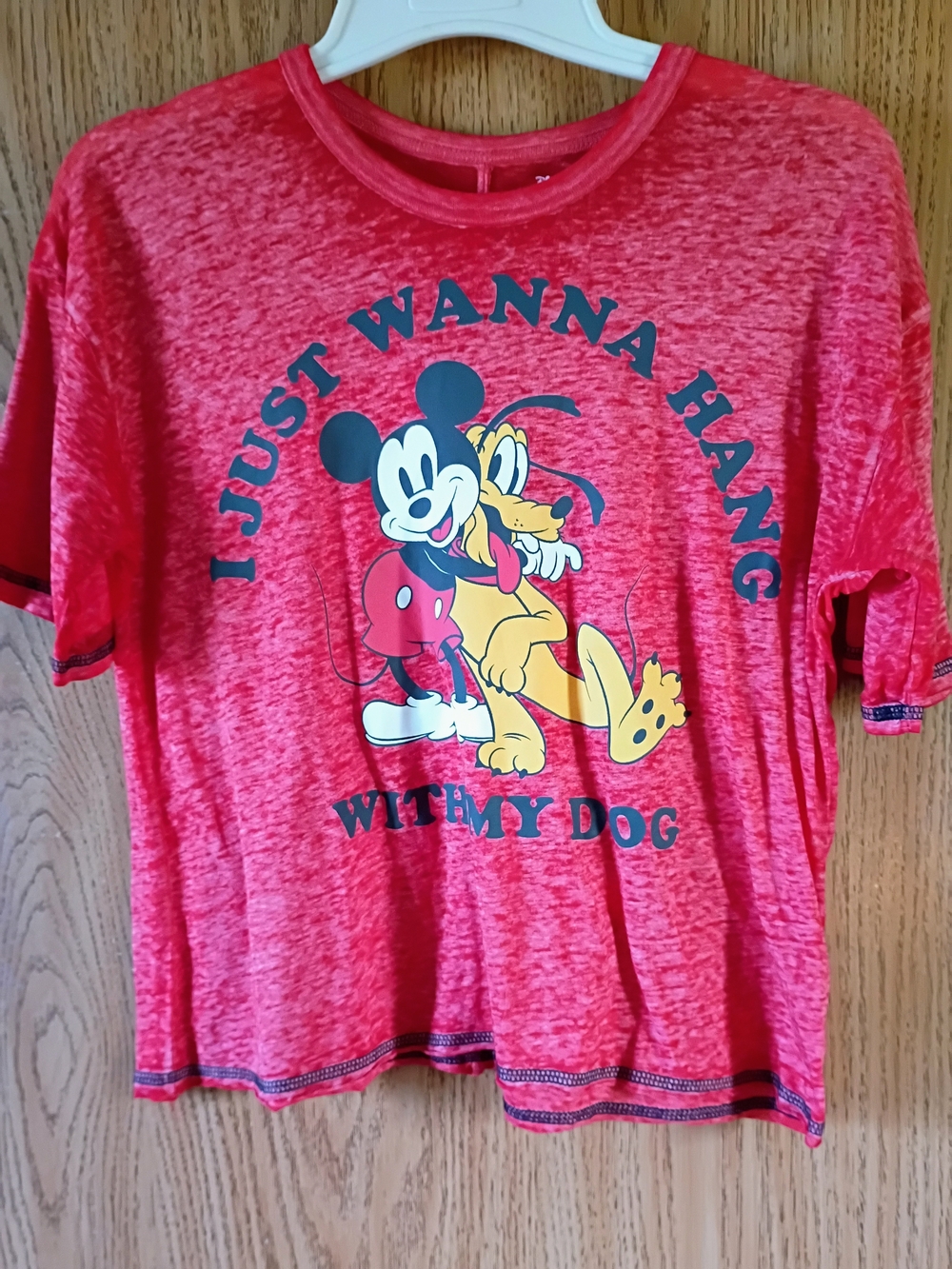 Disney Red Mickey & Pluto Crop Top with Yellow Pluto Graphic